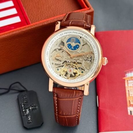 Patek Philippe Skeleton Automatic Premium Watch for Men Under 5000 – Elegant & Stylish