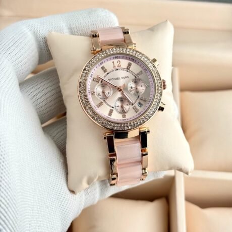 Michael Kors Women Chronograph Dusty Pink Watch for Women Under 3000