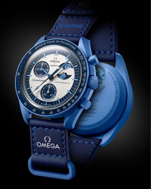Premium Omega x Swatch MoonSwatch Super Blue Moonphase Unisex Watch Under 3000