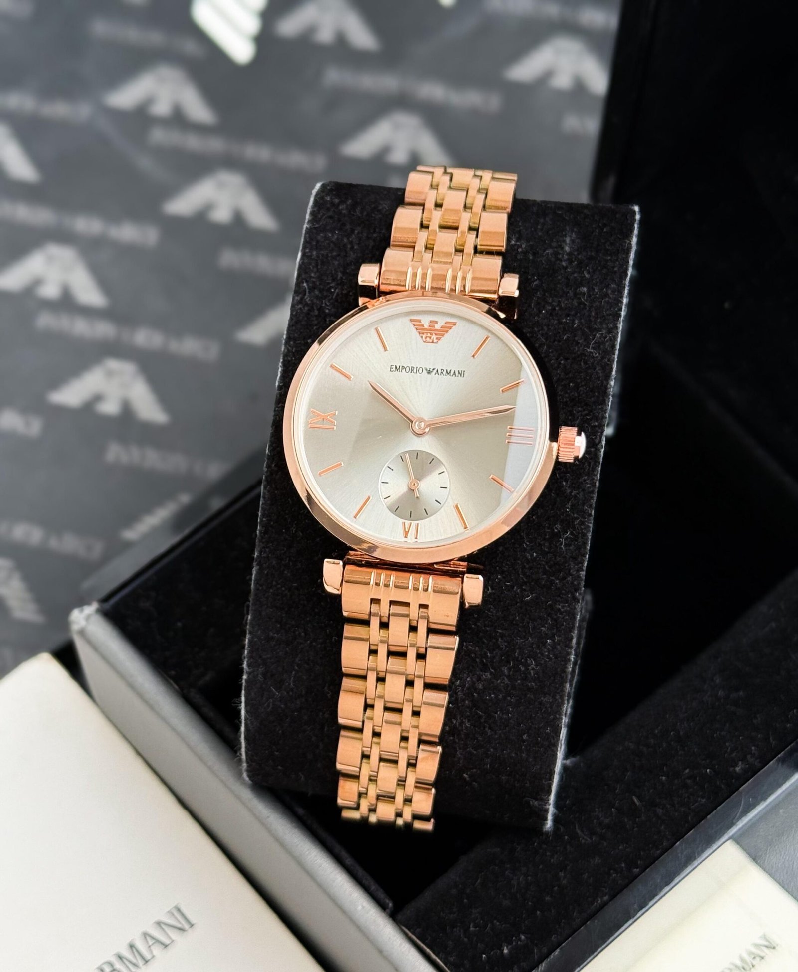 Emporio Armani Ladies Rose Gold Watch First Copy