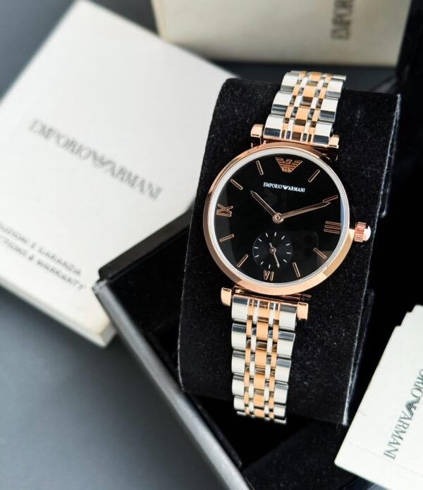 Emporio Armani Two-Tone Rose Gold Watch for Women Under 3000