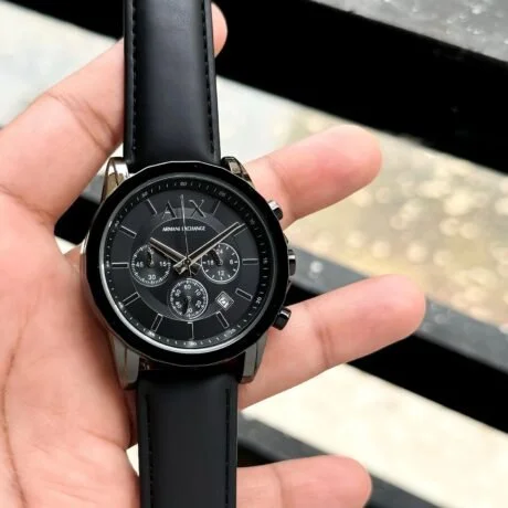 Armani Exchange Black Analogue Watch First Copy
