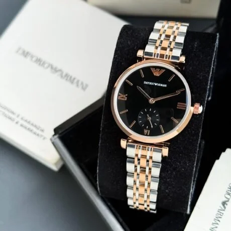 Emporio Armani Two-Tone Rose Gold Watch for Women Under 3000
